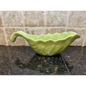 NEW John Derian for Target Stoneware Green Cabbage Leaf Gravy Boat‎